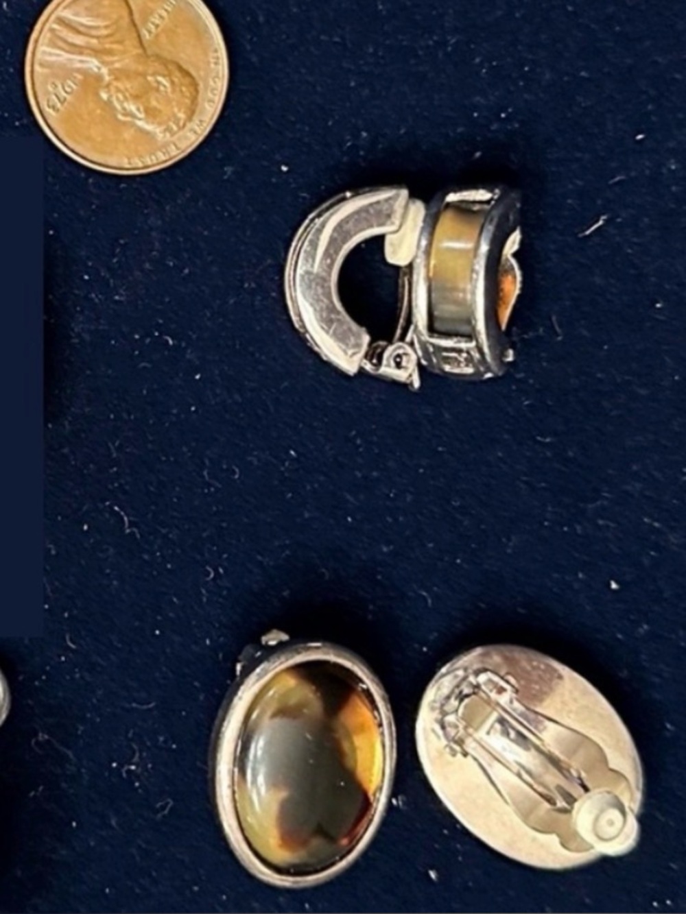 Ralph Lauren Silver Tortoise Jewelry Set 2 Clip Earrings